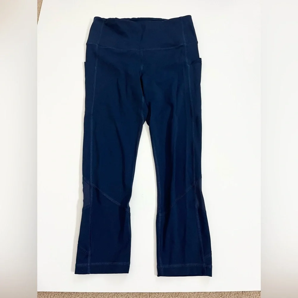 Lululemon Pace Rival High Rise Crop 22” Navy Size 6